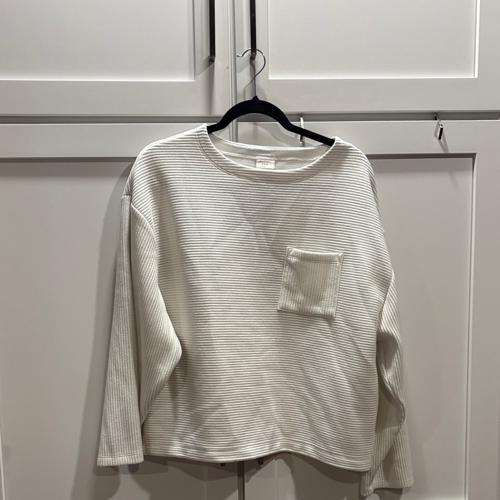 a new day White Striped Top